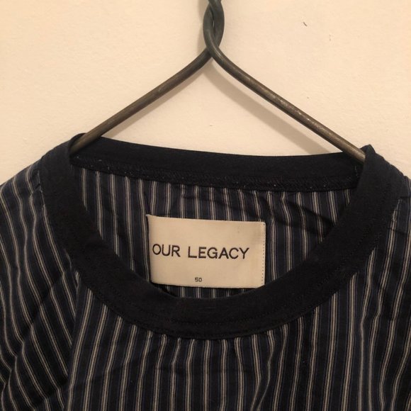 SOLD Pinstripe Sheer Long Sleeve Blouse - Picture 3 of 4